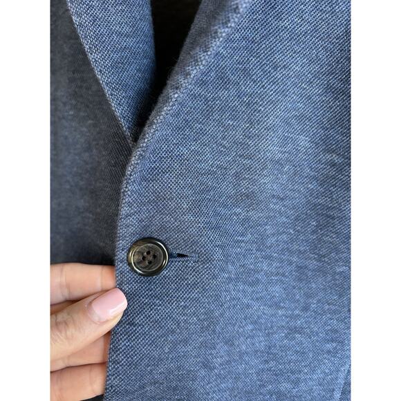 Todd Snyder Mayfair Fit Italian Knit Blazer Mens 40R Blue Cotton Sport Coat - Picture 11 of 12